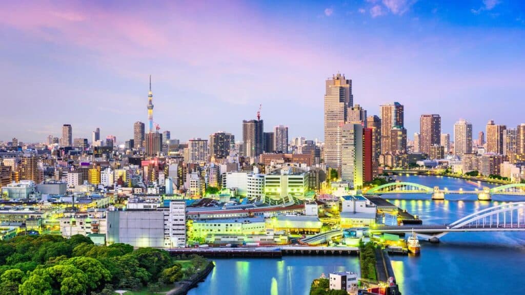 Tóquio, Japão - Horizonte do Rio Sumida
