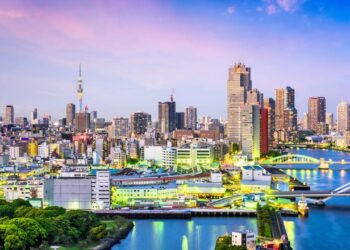 Tóquio, Japão - Horizonte do Rio Sumida