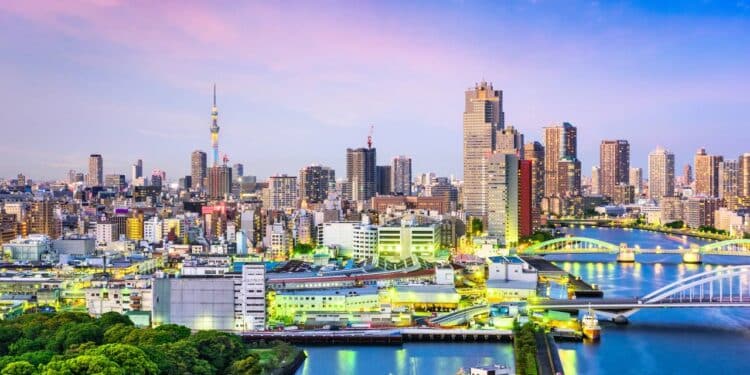 Tóquio, Japão - Horizonte do Rio Sumida