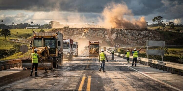 As obras na BR-163/SC entre km 78 e km 122 chegam a 94% e devem ser entregues em breve, ampliando fluidez e segurança
