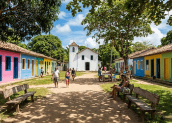 Um vilarejo de casinhas coloridas forma o Quadrado mais famoso do Nordeste, um pequeno povoado de alma simples, protegido pelo IPHAN