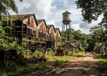 A Cidade Fantasma da Amazônia construída por um milionário norte-americano revela indústrias abandonadas e um passado fracassado no Brasil
