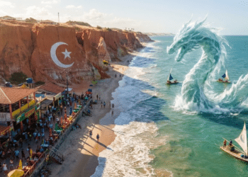 A vila no Nordeste onde nasceu o Dragão do Mar tem paredões rochosos de 30 metros e uma Broadway à beira da praia