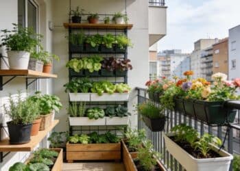 Jardim vertical e prateleiras triplicam o espaço da varanda e permitem ter uma horta completa em apartamento