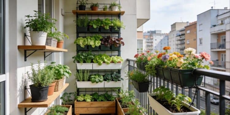 Jardim vertical e prateleiras triplicam o espaço da varanda e permitem ter uma horta completa em apartamento