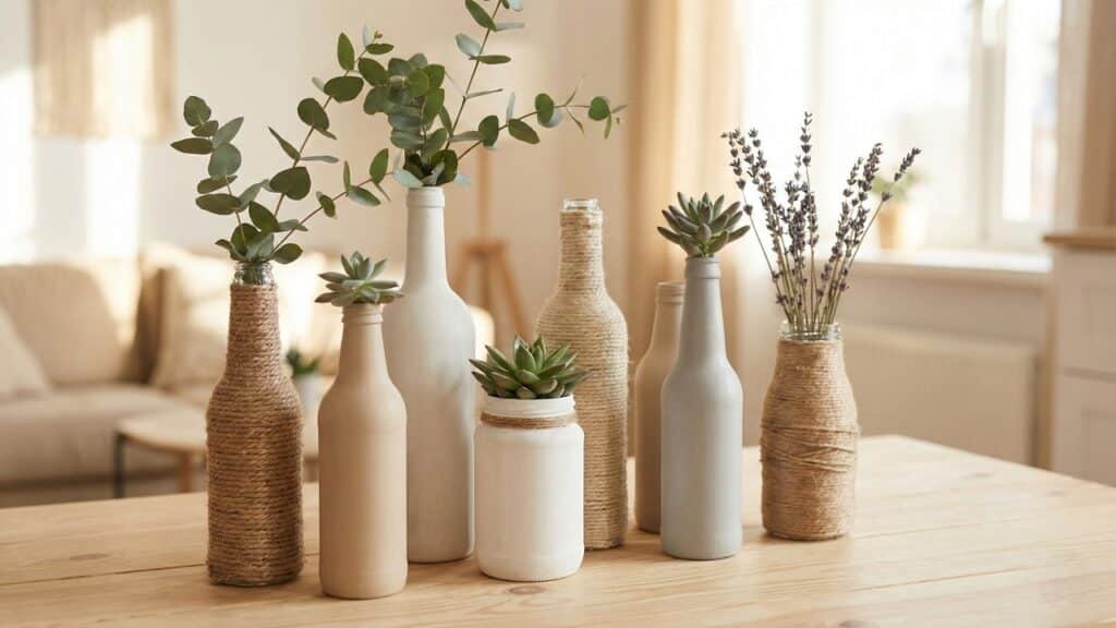 Adicionar sisal e tinta a potes de vidro muda tudo na decoração e cria presentes sustentáveis