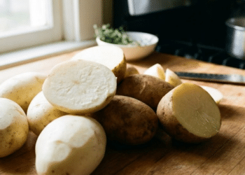 Título: Batata de casca rosada tem menos água e garante fritura 40% mais crocante