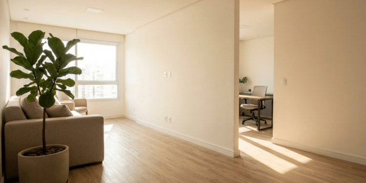 Divisória de drywall criando novos ambientes com acabamento impecável