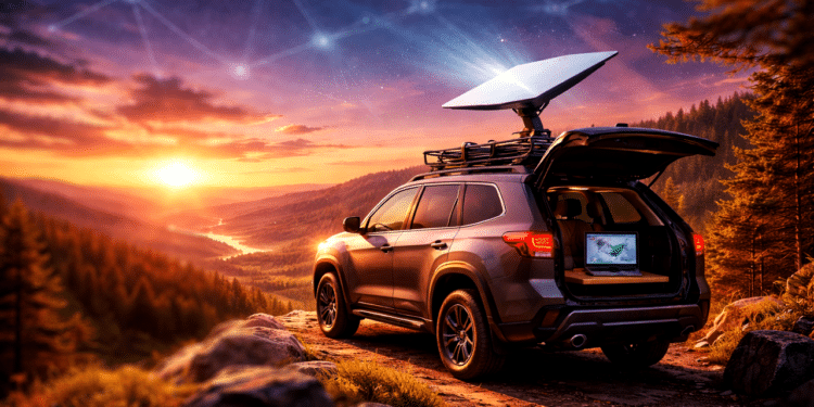 Starlink no carro entrega autonomia para trabalhar em áreas rurais com kit portátil de 1,1 kg que cabe na mochila e dispensa inversores