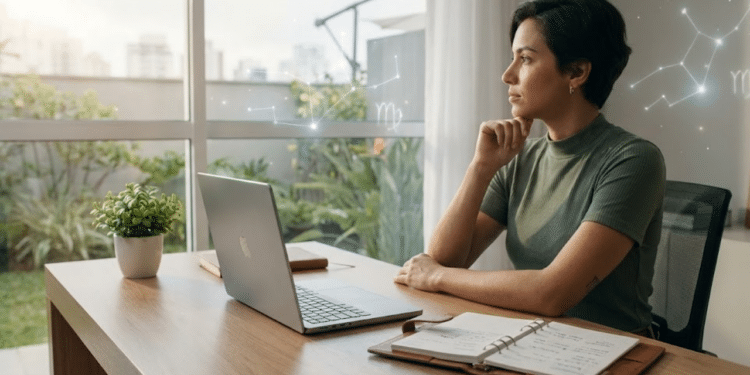 Virginiano em ambiente organizado planejando o mês de março