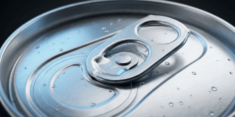 Destaque cinematográfico da argola de metal com gotas de condensação