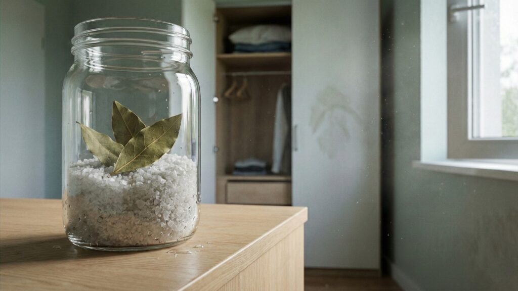 Com apenas sal grosso e 3 folhas de louro ajudam a reduzir mofo e a umidade em casa
