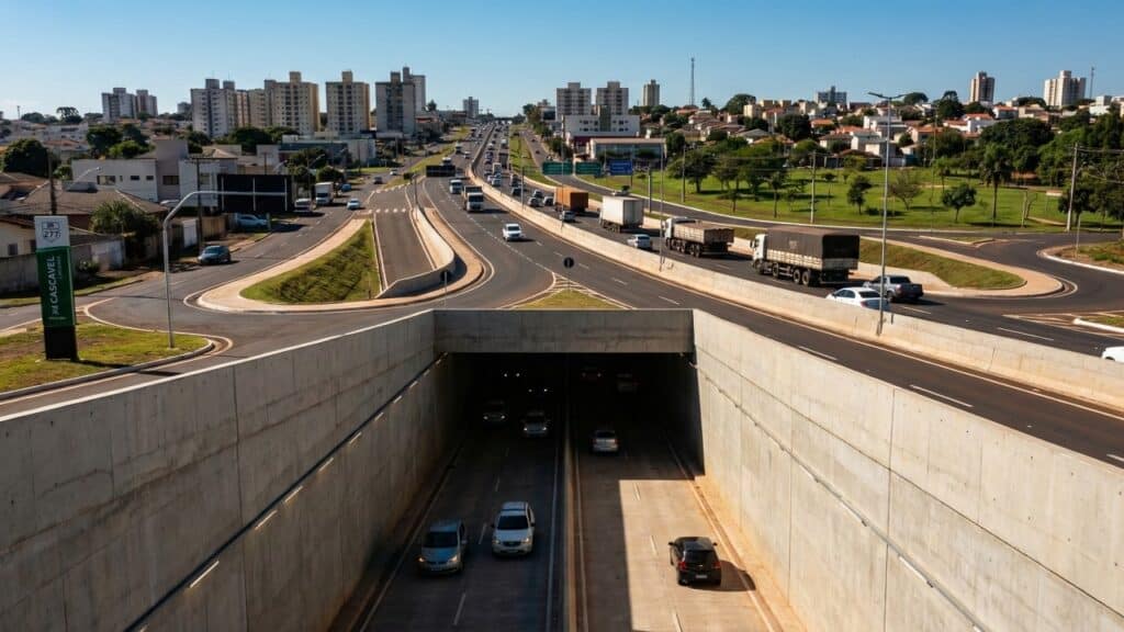 A nova trincheira na BR-277 recebe R$ 21,1 milhões e promete reduzir acidentes e congestionamentos na região sul de Cascavel