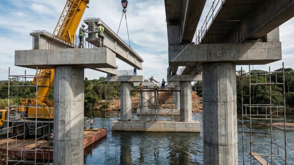 A ponte sobre o Ribeirão Aldeia Grande já ultrapassa 40% de execução e recebe R$ 8,4 milhões para transformar a BR-010