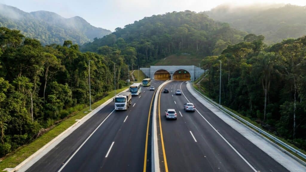 Megaobra na Serra do Mar vai entregar túnel de 6 km até 2027 e promete ligar interior ao litoral de São Paulo