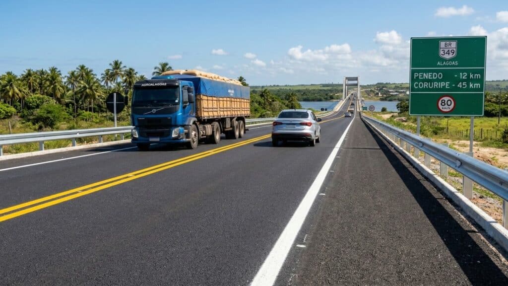 BR-349 em Alagoas passa por transformação em 126,9 km e reforça ligação estratégica com Sergipe