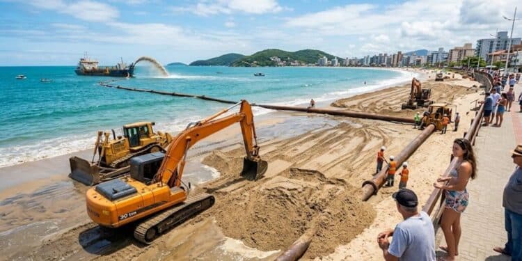 Novo investimento de quase R$ 10 milhões impulsiona megaobra de alargamento de praia em Santa Catarina para fortalecer o turismo e a qualidade de vida da população
