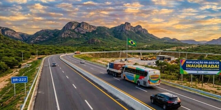 Duplicação da BR-222 no Ceará é inaugurada após obras de R$ 558 milhões que prometem reduzir o tempo de viagem e aumentar a eficiência do transporte de passageiros e cargas