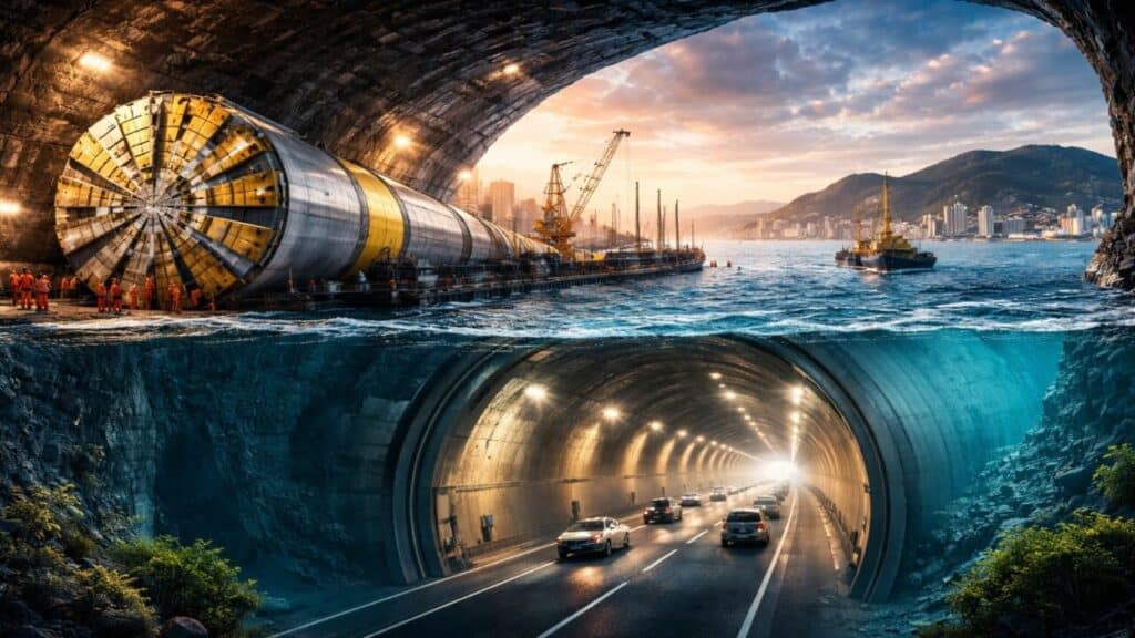 Primeiro túnel submerso do Brasil recebe investimento de R$ 2,6 bilhões, terá 1,5 km de extensão e vai reduzir travessia entre as cidades de cerca de uma hora para apenas 5 minutos