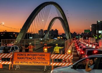 Manutenção interdita totalmente a Ponte Estaiada em São José dos Campos e motoristas enfrentam impactos no trânsito