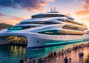 América do Sul vai receber o maior barco elétrico do mundo de R$ 1 bilhão, com capacidade para 2.100 passageiros e 226 veículos