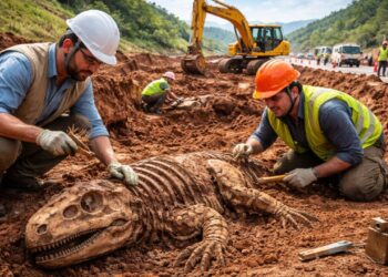 Megadescoberta revela fóssil raro do período Triássico de 250 milhões de anos durante obras de duplicação da rodovia RSC-287 no RS