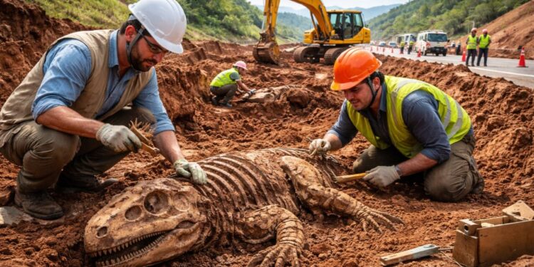 Megadescoberta revela fóssil raro do período Triássico de 250 milhões de anos durante obras de duplicação da rodovia RSC-287 no RS