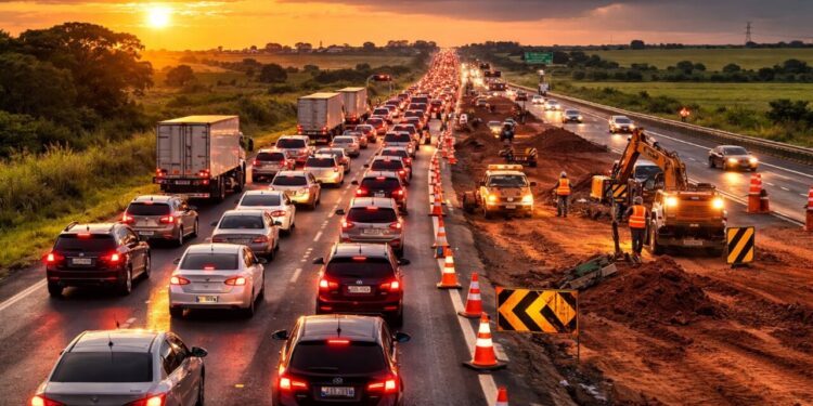 PRE revela que as obras na Rodovia Washington Luís causaram engarrafamento e lentidão de oito quilômetros entre Rio Preto e Mirassol