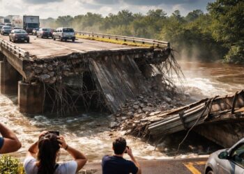 Trecho de ponte sobre o Rio Paraíba desaba em Santa Rita, causa a interrupção total de tráfego na BR-101 e assusta motoristas