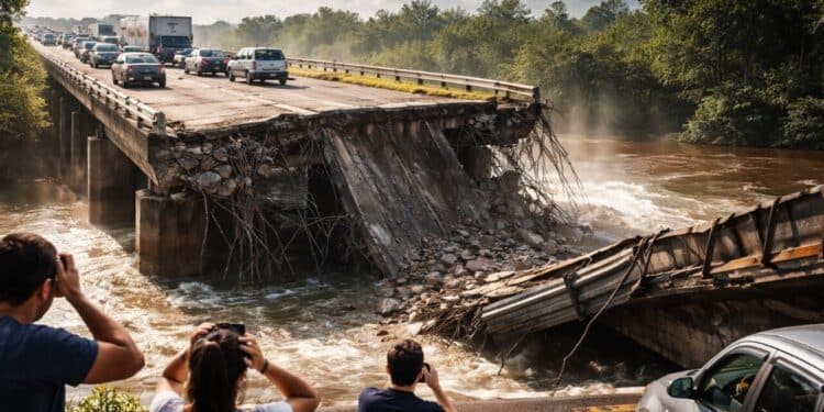 Trecho de ponte sobre o Rio Paraíba desaba em Santa Rita, causa a interrupção total de tráfego na BR-101 e assusta motoristas