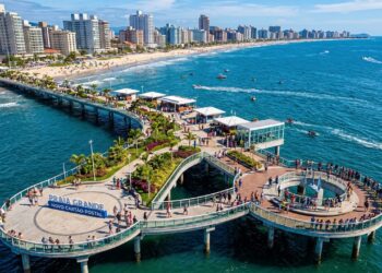 Megaestrutura sobre o mar pode transformar a Praia Grande em novo polo turístico do litoral de São Paulo