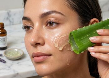 Mistura de babosa para flacidez facial com óleo de coco age em 30 minutos e melhora a elasticidade da pele madura