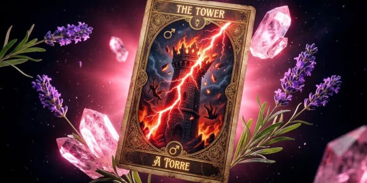 Carta A Torre marca virada no Ano Novo Astrológico para signos e ritual com lavanda ajuda a proteger energias