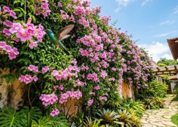 Cinco motivos para plantar bignonia magnifica e formar um muro florido que aguenta calor intenso