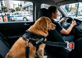 Fiscalização do CTB aplica multa de até R$ 195 e rende pontos na CNH para quem transportar pets no carro com esse descuido