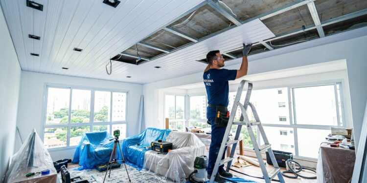 Adeus ao teto de gesso: novo tipo de revestimento promete substituir o teto de gesso com obra rápida e menos sujeira