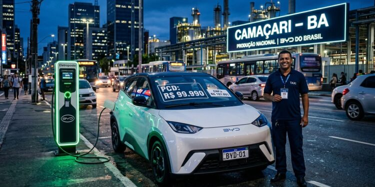 BYD Dolphin Mini baixa para R$ 98 mil com isenção e entrega 280 km de autonomia contra hatches 1.3