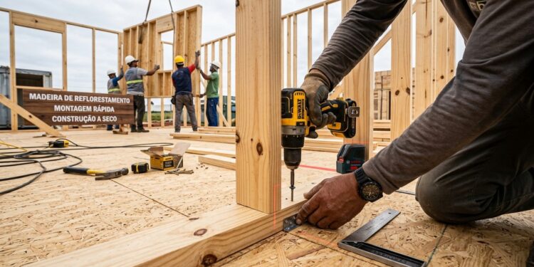 Construtores fazem casa com madeira de reflorestamento em 4 dias e gastando bem menos