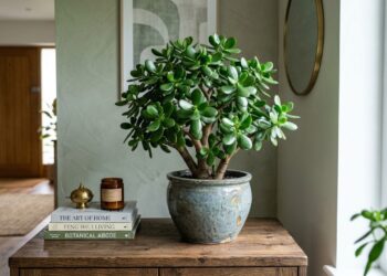 Conhecida pelo simbolismo de riqueza e prosperidade, essa suculenta é perfeita para casas e escritórios