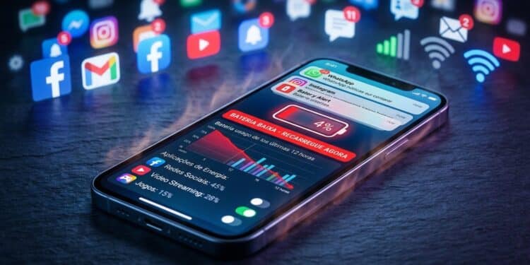 O problema que faz o celular descarregar rápido nem sempre está no uso pesado do dia a dia