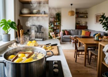 Ferver casca de limão com canela e gengibre ajuda a eliminar cheiro de fritura da casa em poucos minutos