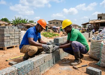 Homem transforma plástico em tijolos, cria casas e gera mais de 300 empregos em Gana