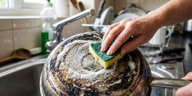 Esse combo de ingredientes comuns da cozinha pode ajudar a tirar crosta pesada de panelas e grades