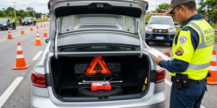 Motoristas podem pagar multa de R$ 195,23 e 5 pontos na CNH em 2026 se não tiverem esses equipamentos obrigatórios no carro