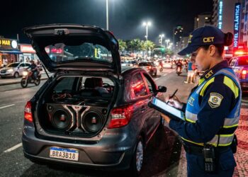 Pode parecer exagero, mas dirigir com o som do carro alto pode resultar em multa de R$ 195 e 5 pontos na CNH