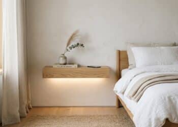 Adeus cabeceira: prateleiras flutuantes viram tendência para aumentar o espaço dos quartos em 2026