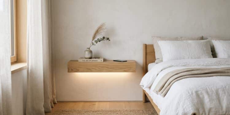 Adeus cabeceira: prateleiras flutuantes viram tendência para aumentar o espaço dos quartos em 2026