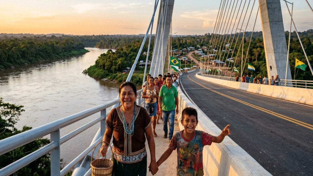 Construção esperada há mais de 30 anos é inaugurada e vai melhorar a qualidade de vida de comunidade isolada com nova ponte de R$ 47,6 milhões no Acre