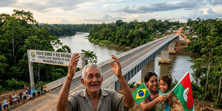 Construção esperada há mais de 30 anos é inaugurada e vai melhorar a qualidade de vida de comunidade isolada com nova ponte de R$ 47,6 milhões no Acre