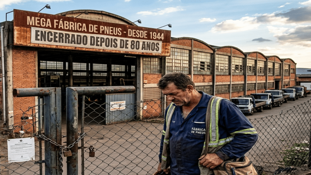 Maior fábrica de pneus do país encerra atividades após 80 anos e deixa mais de 900 trabalhadores sem emprego